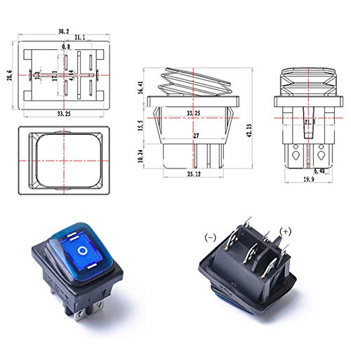 Interrupteur à Bascule 12 V Robuste à 6 Broches Finition Soignée pour Auto