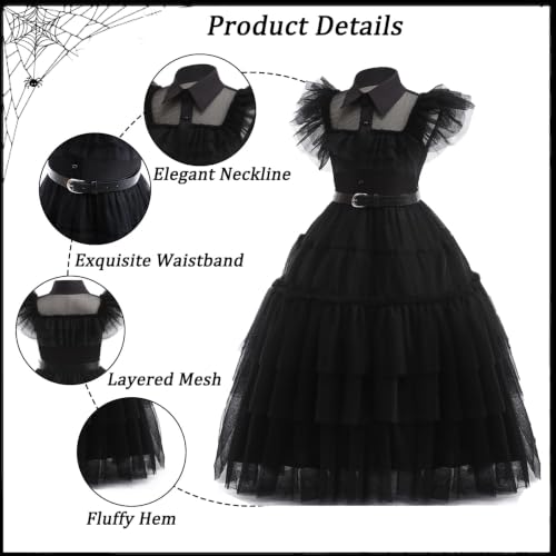 Disfraz de princesa negro para niñas talla 120 (5-6 años) miniatura 3