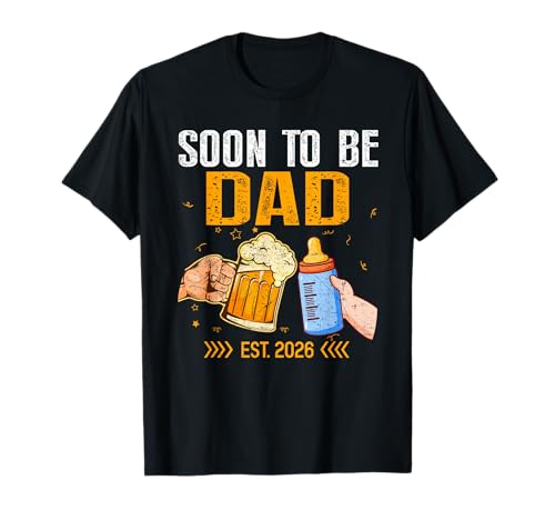 Mens Soon To Be Dad Promu To Dad Est. 2026 T-Shirt