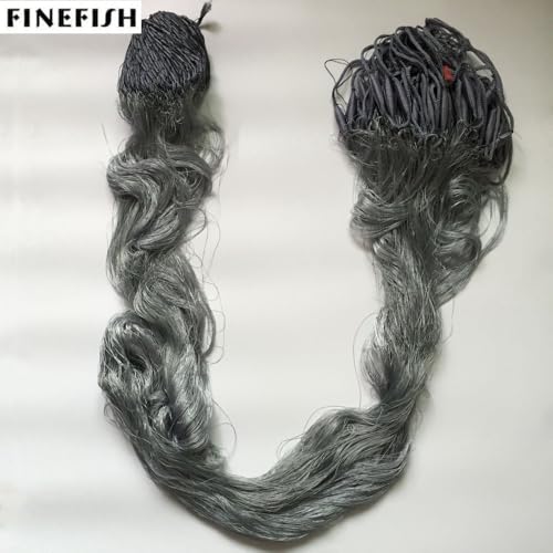 Sieć wędkarska 3-warstwowa Multifilament Nylon, 1,8 m x 60 m, lekka, przenośna siatka skrzelowa z konstrukcją spadającą ciężaru, rozmiar oczek 60 x 60 mm do wędkowania na świeżym powietrzu