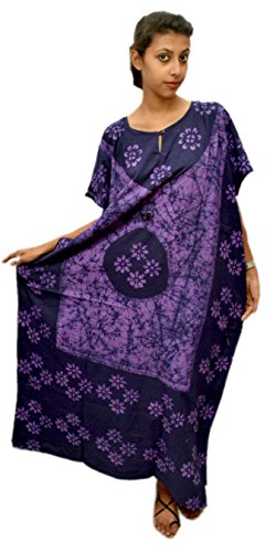 Image of Cotton Kaftan Dress Maxi Long Tunic Batik One Size
