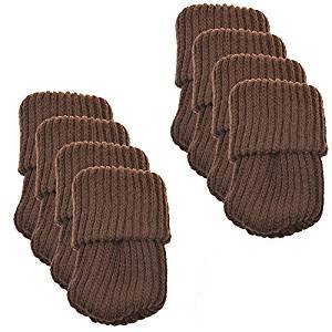 BCP 8pcs Knitting Wool Furniture Socks Table Chair Leg Floor Protector (Brown)