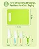 Kids Knife Set, 5 Pcs Montessori Kitchen Tools for Toddlers' Real Cooking, BPA Free Kids Safe Kitchen Cooking and Baking Set with Peeler, Cutting Board for Sandwich Bread Vegetable Fruit Present Gift #2