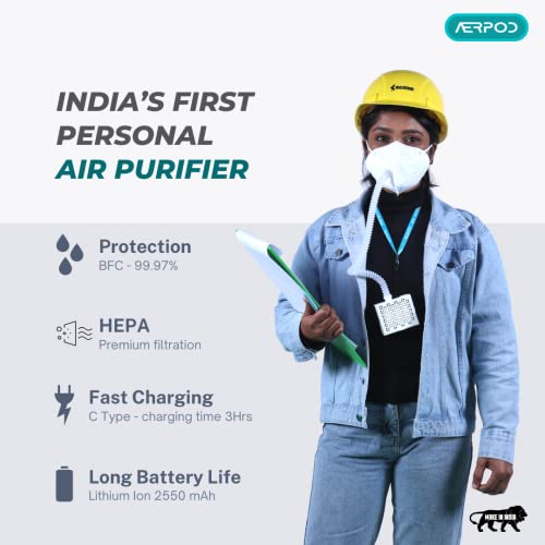 Image of Wearable Air Purifier - Pure Air, Every Breath - Protection for the Immunocompromised with Exceptional Air Quality on the Go APNFH100-H