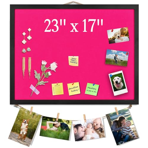 Large Bulletin Board Cork Boards Vision Board with Felt, 23"x17"