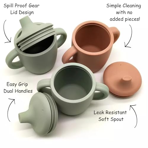 Kidsco. Silicone Sippy Cup And Training Cup For Baby 6 Months+ Soft Spout And Handles Unbreakable Easy Grip For Babies 6-12 Months And Toddlers 1-3 Years 5Oz/150Ml thumb #5
