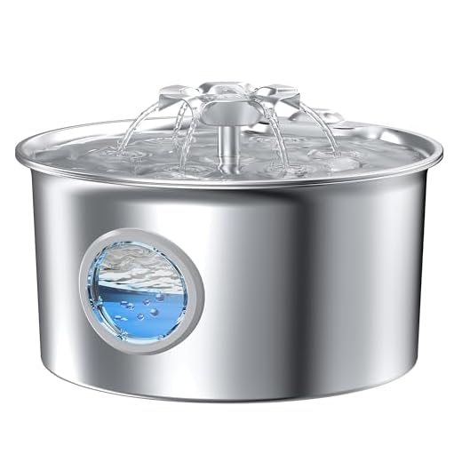 Stainless Steel Cat Water Fountain: 88oz/2.6L Pet Fountain for Drinking