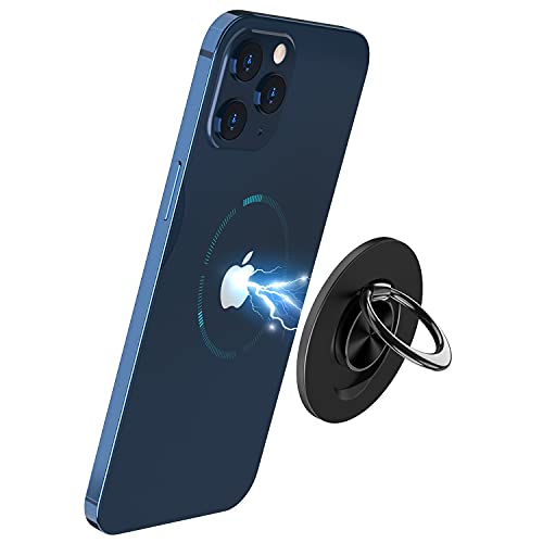 OUTXE MagSafe Ring Holder Compatible with Magsafe for iPhone 12 Pro/Max/Mini, Removable and Wireless Charging Compatible -Black Ring