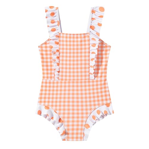 Image of LIZENS Girls One Piece Swimsuit Ruffles Bathing Suit for Kids 2-12T