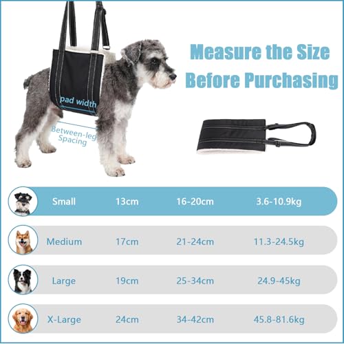 Dog Lift Harness for Small Dogs, Adjustable Support Sling with Reflective Strap & Soft Fleece Lining, Pet Recovery Aid for Senior, Injured, Disabled Dogs (Size S) - Image 3