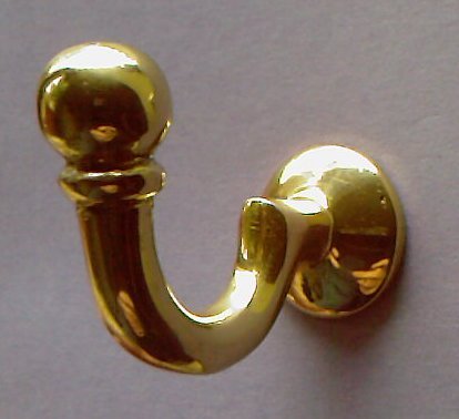 X 2 Sunflex metal Ball Hook Polished Brass for curtain Tiebacks and holdback