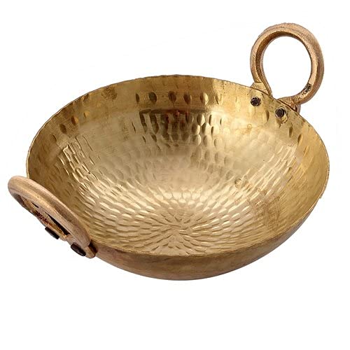 Spacetouch Traditionele Indiase Handgemaakte Gietijzeren Kadai Koken Wok Gietijzeren Wok Kadhai 2 Liter Gietijzer Kadhai