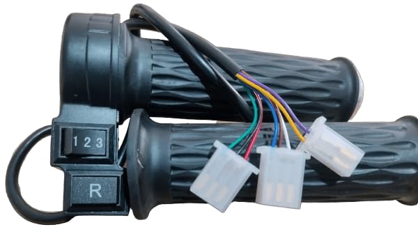 Electric Scooter Throttle; Ebike Throttle;Universal Throttle 1-2-3 Speed Button with Reverse/Parking for 24v 48v 60v 72v Electric scooty ebikes Battery.
