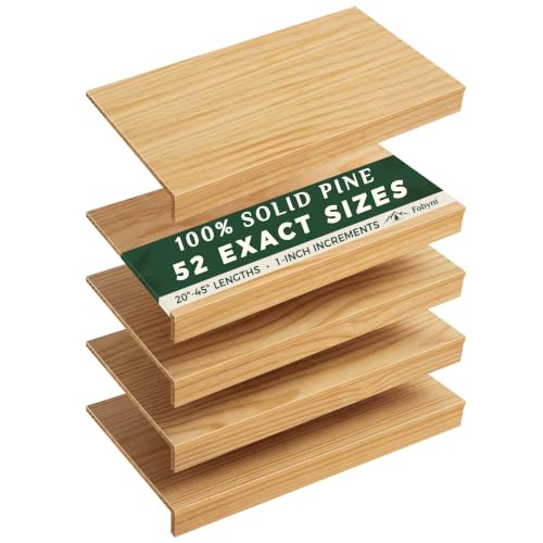 Fobyni Solid Pine Wire Shelf Covers, 16" D x 45" L, Tool-Free Pantry Rack by Fobyni - Used condition - US$119.73