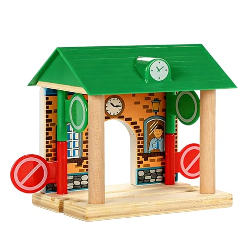 Creative Wooden Track Barrier Station Accessory for Kid-s Building Fun and Easy Tool Free Assembly