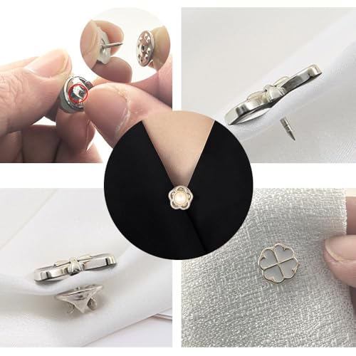Image of 14 Pieces Brooch Safety Pins Pearl Brooch Button Pin Pant Waist Tightener Pins for Clothes Sweater Shawl Collar Dress Cardigan Shirt Jeans Accessories for Women Girls
