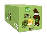BEAR Fruit Rolls Saveur Pomme | 100% Ingrédients Naturels | Sans Sucres Ajoutés | Goûter Sain pour Enfants & Adultes | 30 Sachets de 20g | 600g