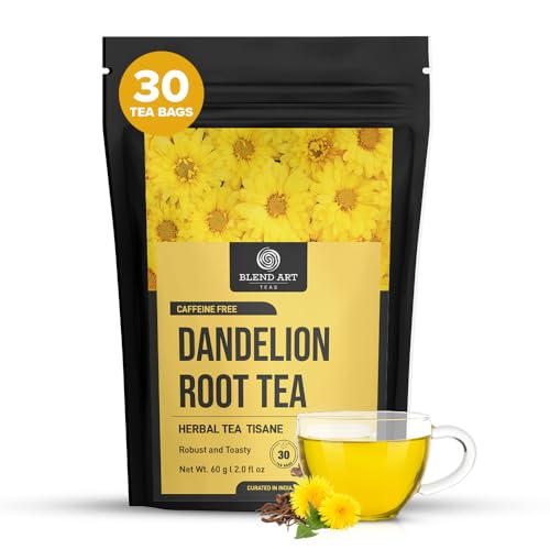 Image of Blendart Dandelion Leaf & Root Tea bags, 30 Teabags - Natural Dandelion Herbal Tea for Liver & Kidney Detox Health - Caffeine-free Support IMPROVES DIGESTION & Boost Immune System Detox Herbal Tea