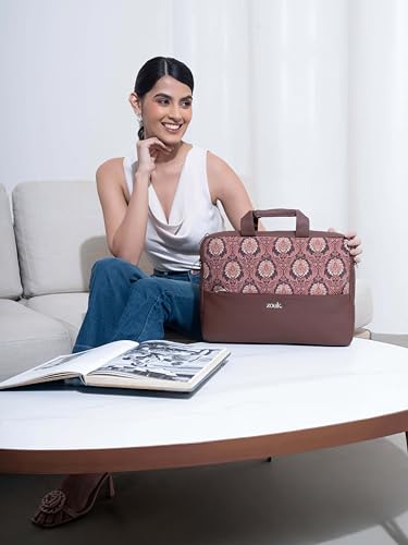 Image of ZOUK Arin Laptop Bag | Slim & Stylish Laptop Bag for Women Office Use | Fits 15.6+ Inch Laptop | Padded Compartment Fits up to 17 Inch Laptop | Water-Resistant | Lightweight