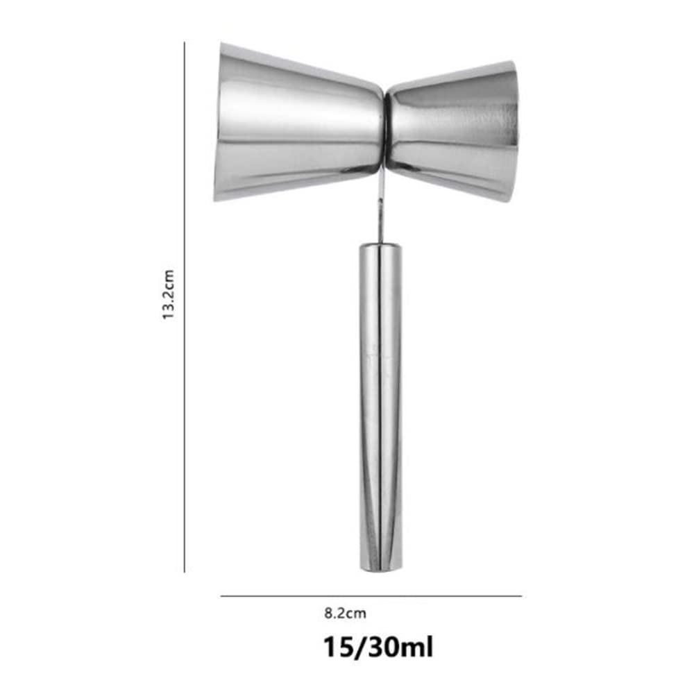 Tasse à mesurer en Acier Inoxydable Double tête Once Cup Bar Barman Outil de Mesure avec poignée Tasse à mesurer