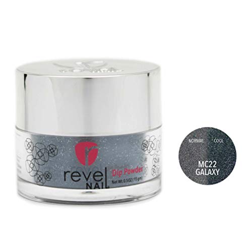 Revel Nail Dip Powder | for Manicures | Nail Polish Alternative | Non-Toxic & Odor-Free | Crack & Chip Resistant | Can Last Up to 8 Weeks | 1oz Jar | Mood Changing | Galaxy