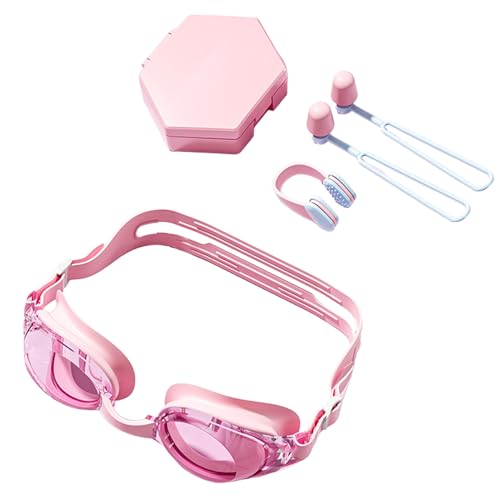 Gafas de natación Anti antiebla, gafas de natación anti antiniebla - Goggles transparentes - Vista ancha Antálgidos de la nariz con correa ajustable de protección anti-scratch