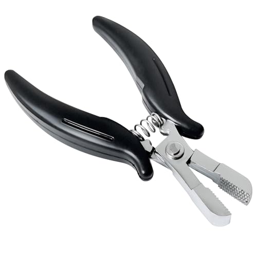 Jozlynn Fusion Bond Crusher Tool For Keratin Hair Extensions K Tip Remover Black Plier Professional Hair Extension Tool