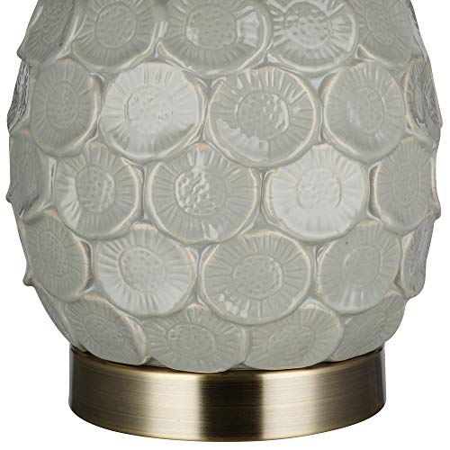 Amazon Brand – Stone & Beam Contemporary 2-Tone Textured Ceramic Table Lamp, Led Bulb Included, 17.75"H, Gray #TOP2