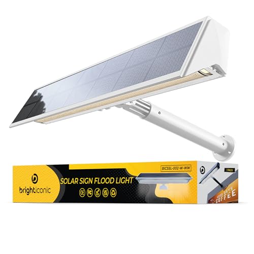Brighticonic Solar Sign Lights Outdoor White &ndash; LED Solar Sign Light for House Numbers & Real...
