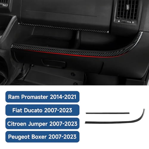 Image of Youtaiche Dashboard Instrument Panel Strip Decor Trim Interior Accessories for Dodge RAM Promaster 1500 2500 3500 2014-2021 /2007-2023 Fiat Ducato, Citroen Jumper, Peugeot Boxer Carbon Fiber Stickers