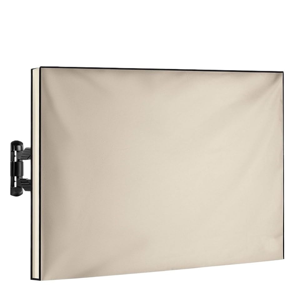 Funda Tv Exterior Outdoor TV Cover, Waterproof Weatherproof Enclosures Screen Protectors, Garden Patio Anti-Dust Protector Tv Exterior(Beige,40-42in(106x67x13cm))