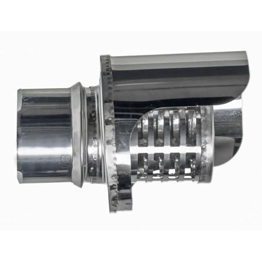 SOMBRERO ANTILLUVIA HORIZONTAL EXOJO PARA ESTUFA PELLET FABRICADO EN ACERO INOXIDABLE (80 Milímetros Diámetro)