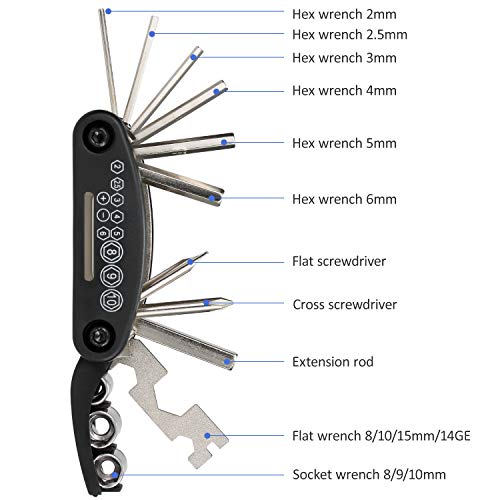 Ferramentas para bicicletas, Romacci Kit de ferramentas de reparo de mountain bike portátil para rep