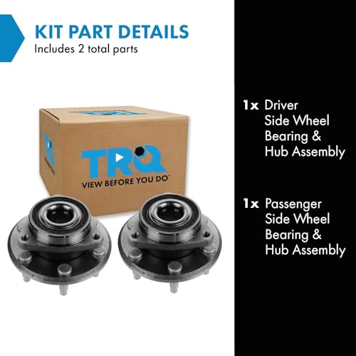 Image of TRQ Left and Right Wheel Bearing and Hub Assembly Set 2 Piece Compatible with 2008-2017 Buick Enclave 2009-2017 Chevrolet Traverse 2007-2016 GMC Acadia 2017 Acadia Limited 2007-2010 Saturn Outlook