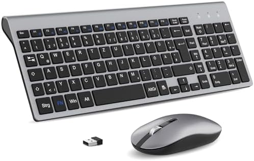 cimetech Wireless Keyboard Mouse Set, 2.4G Ultraslim Portable Wir...