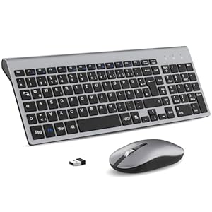 cimetech Tastatur Maus Set Kabellos, 2.4G Ultraslim Tragbare Funktastatur mit Maus Tastatur QWERTZ Layout (Deutsch) für Laptop, PC, Desktop, Notebook, Windows