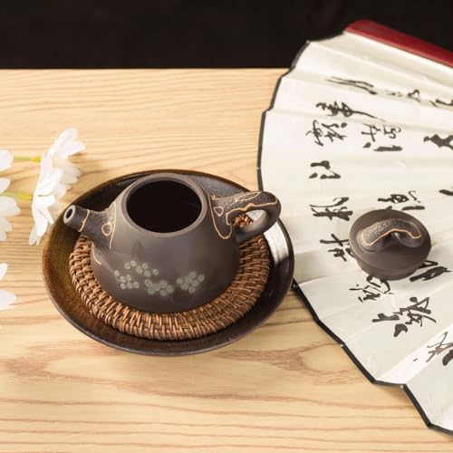 Kettle pot traditionnel en céramique d'art avec infuseur de thé