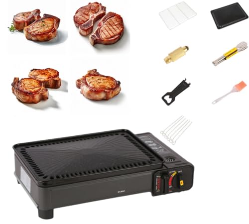コンロ 炉ばた焼器 炙りやカセットガス付き 極厚 鉄板 焼肉用グリルプレート コンロ グリル プレート 鉄分 キャンプ バーベキュー ステーキ 焼き肉 家飲み (34*11.5*28CM)