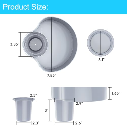 Image of 2PCS Car Seat Snack Tray for Kids: Kids Car Tray with Cup Holder, Toddlers Road Trip Essential, Travel Snacks Food Plate for Stroller, Snack Tray with a Cup Holder (Sky Blue&Gray)