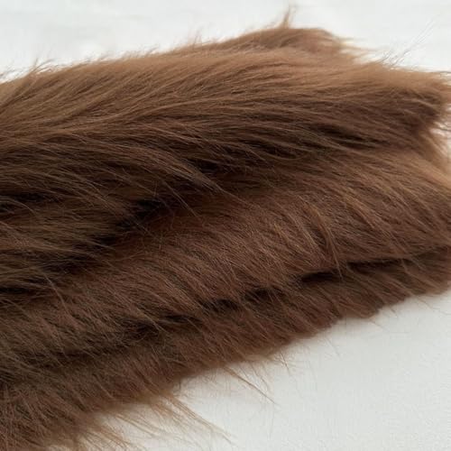 Tissu fausse fourrure marron au mètre 1m x 180cm pour couture et plaid