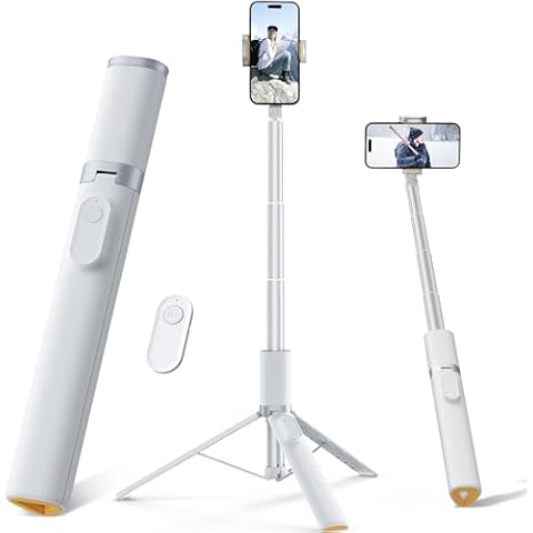 Weilisi 64" Phone Tripod,Tripod for iPhone & Selfie Stick Tripod with Remote, Upgraded Phone Tripod Stand & Travel Tripod,Cell Phone Tripod Compatible with iPhone 14/15/12/Android(White) Cover