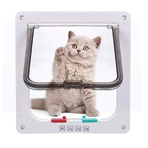 Sailnovo Katzenklappe 4-Way Magnetic Lock hundeklappe Haustiertüre Cat Flap große， 23.5*25*5.5cm Dog Cat Pet Door Flap Easy Install with Telescopic Frame with Heavy Duty Quiet Magnetic Frame, L weiß…