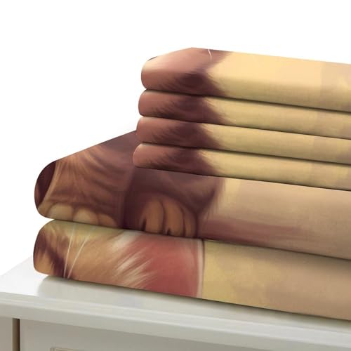 Parure de lit chat tacheté imprimé 3D housse de couette king microfibres 220x240 - 6