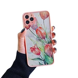 FORKIS iPhone hoesje vintage bladeren bloem telefoonhoesje voor iPhone 12 14 11 13 Pro Max hoesjes voor iPhone X Xr Xs 8 7 Plus Se2 harde schokbestendige achterkant hoesje voor iPhone 13 Pro, roze Smhh 1