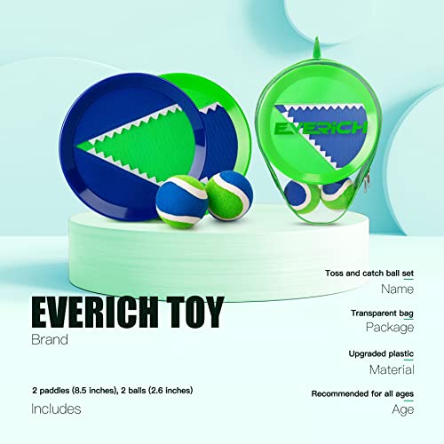 Image of EVERICH TOY Toss and Catch Ball Game Set, Upgraded Sticky Paddle Ball Set for Kids & Toddlers, Sturdy & Water-Resistant Outdoor Backyard Beach Pool Toy, Birthday Gift for Boys Girls Ages 3-12