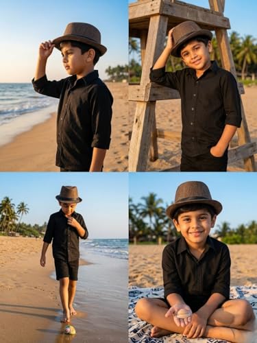 Image of BookMyCostume Brown Western Cowboy & Ballroom Style Hat| Fancy Dress Accessory for Dance, Stage Shows & Theme Parties For Kids