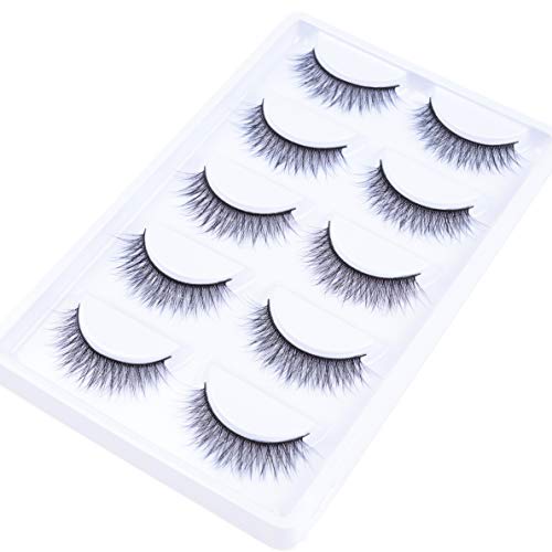 Wenew 5 Pairs Eyelashes Pack 3D Handmade Natural False Lashes W52