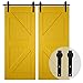 CCJH 200CM / 6.6FT Herraje Para Puerta Corredera Kit de granero Accesorio de armario con rodillo de riel para puerta doble