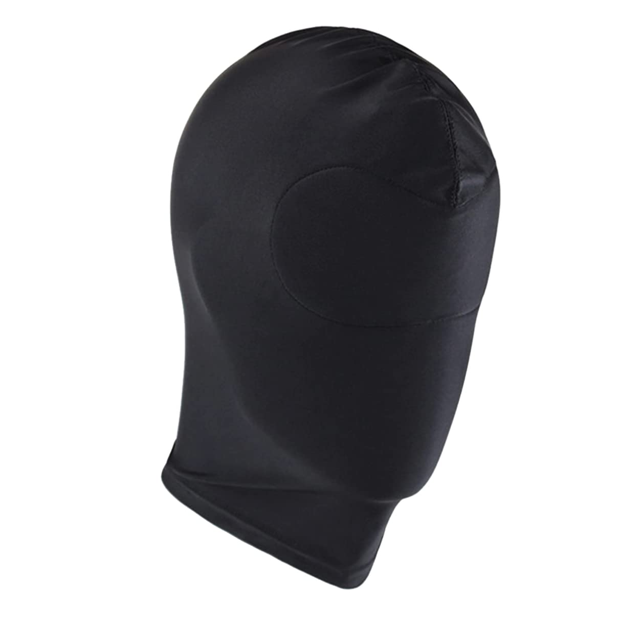 dPois Unisex Latex Shiny Metallic Opened Mouth Show Eyes Face Mask Cosplay Costume Hood Headgear Black B One Size — image 1