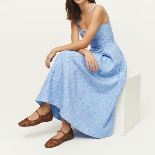 Image of Molozoey Woven Mesh Ballet Flats for Women with Metal Buckle Strap Ballerina Flat Shoes Comfortable Round Toe Mary Jane Flat.